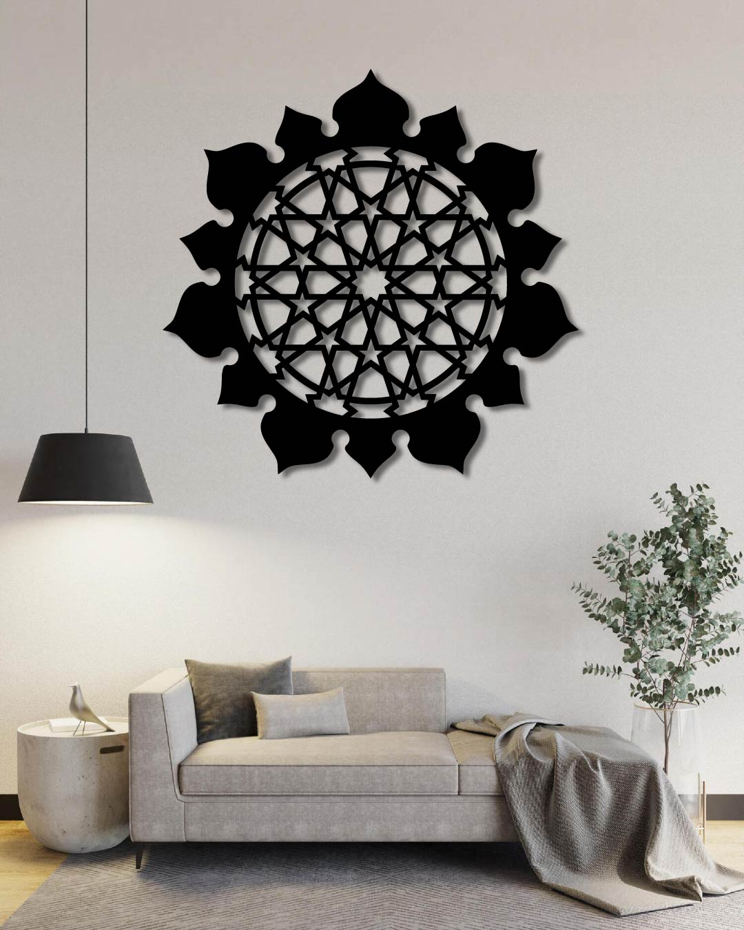 Geometric Round Oriental Metal Wall Art Frame