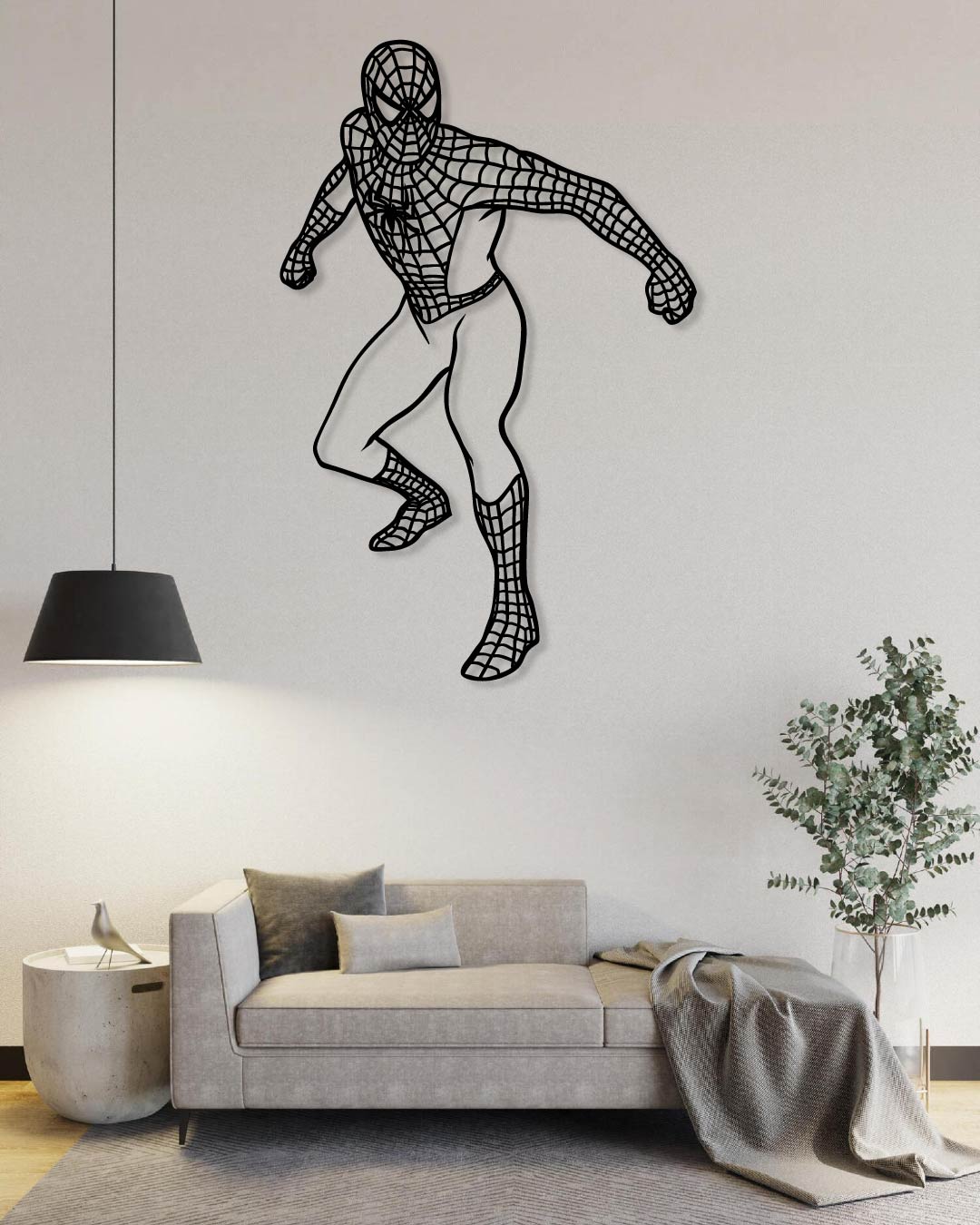 Spiderman Silhouette Metal Wall Art Frame