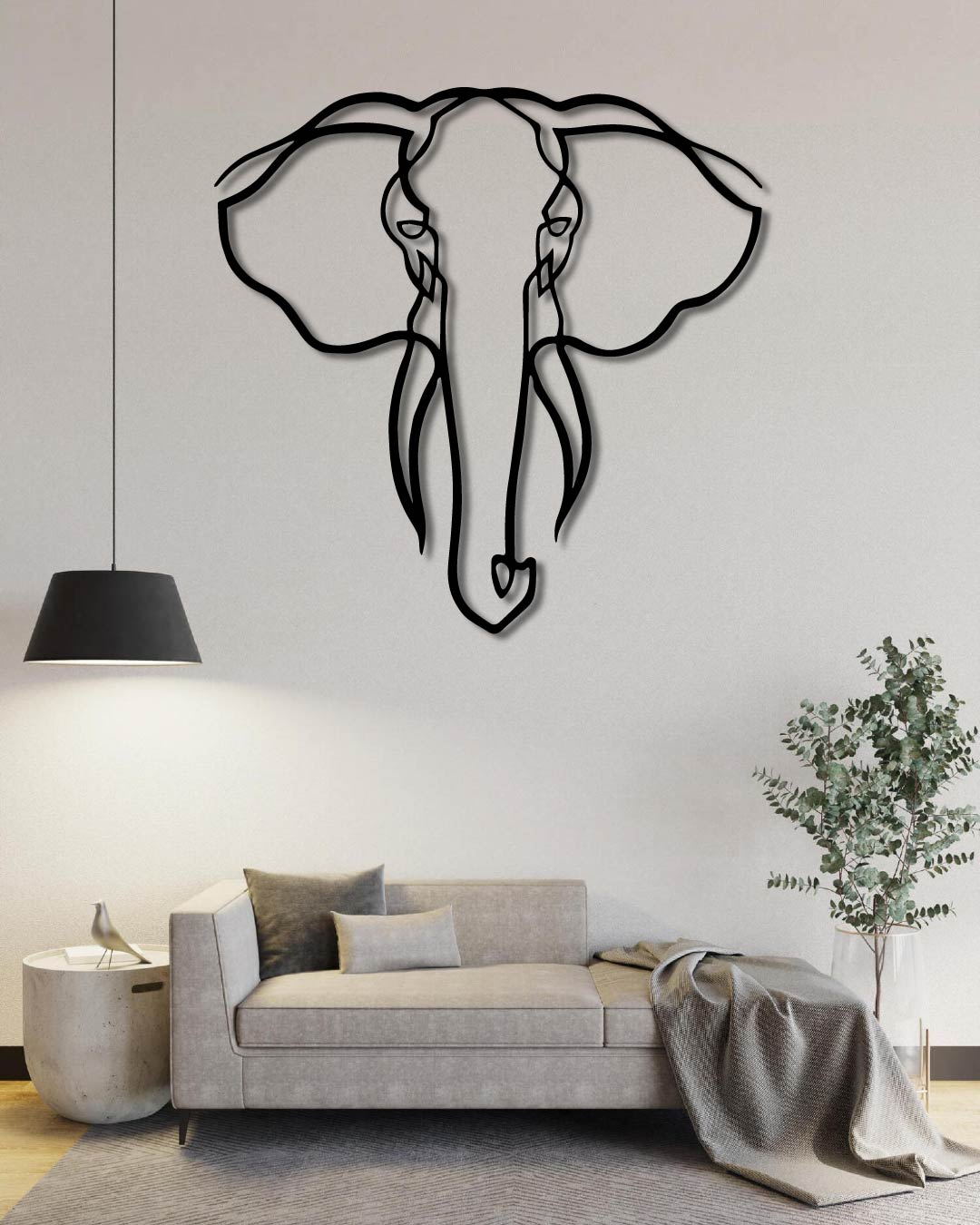 Simple Elephant Metal Wall Art Frame