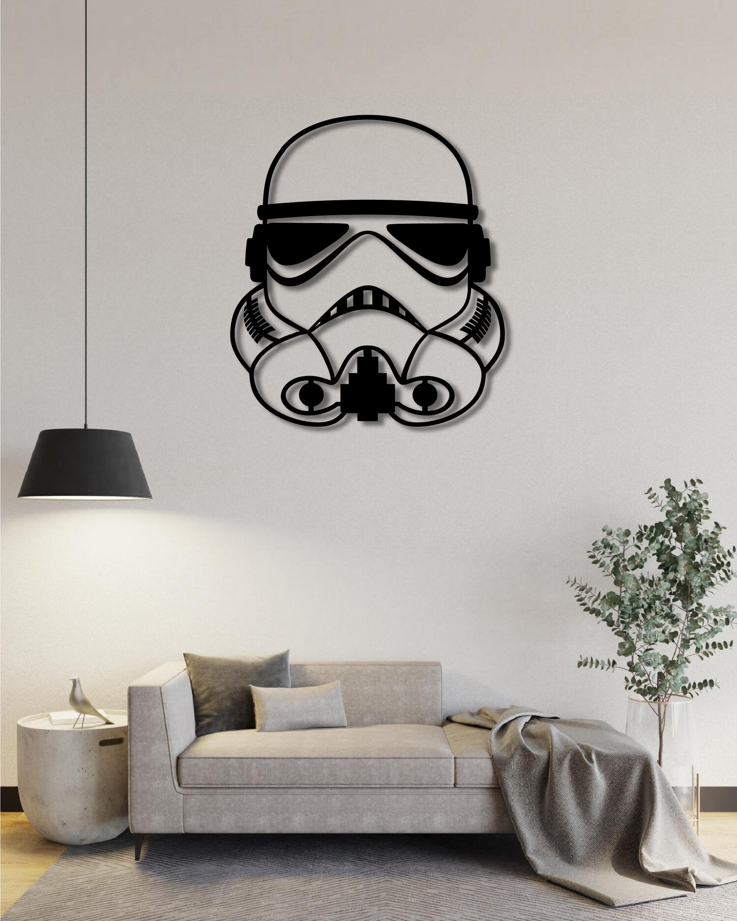 Storm Trooper Helmet Metal Wall Art Frame