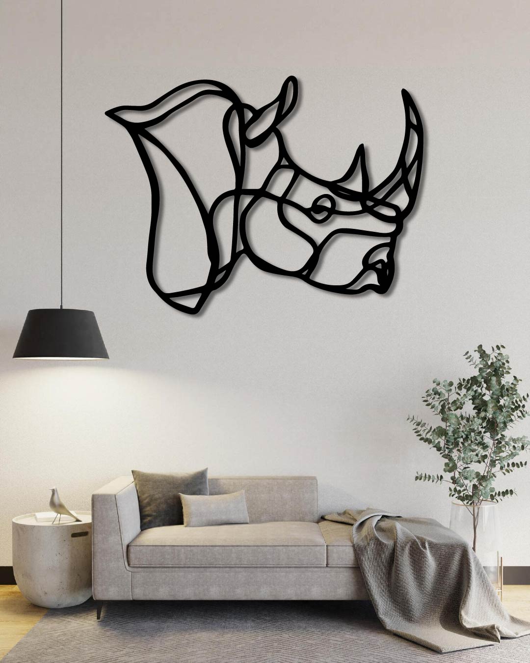 Rhino Lined / Lines Metal Wall Art Frame