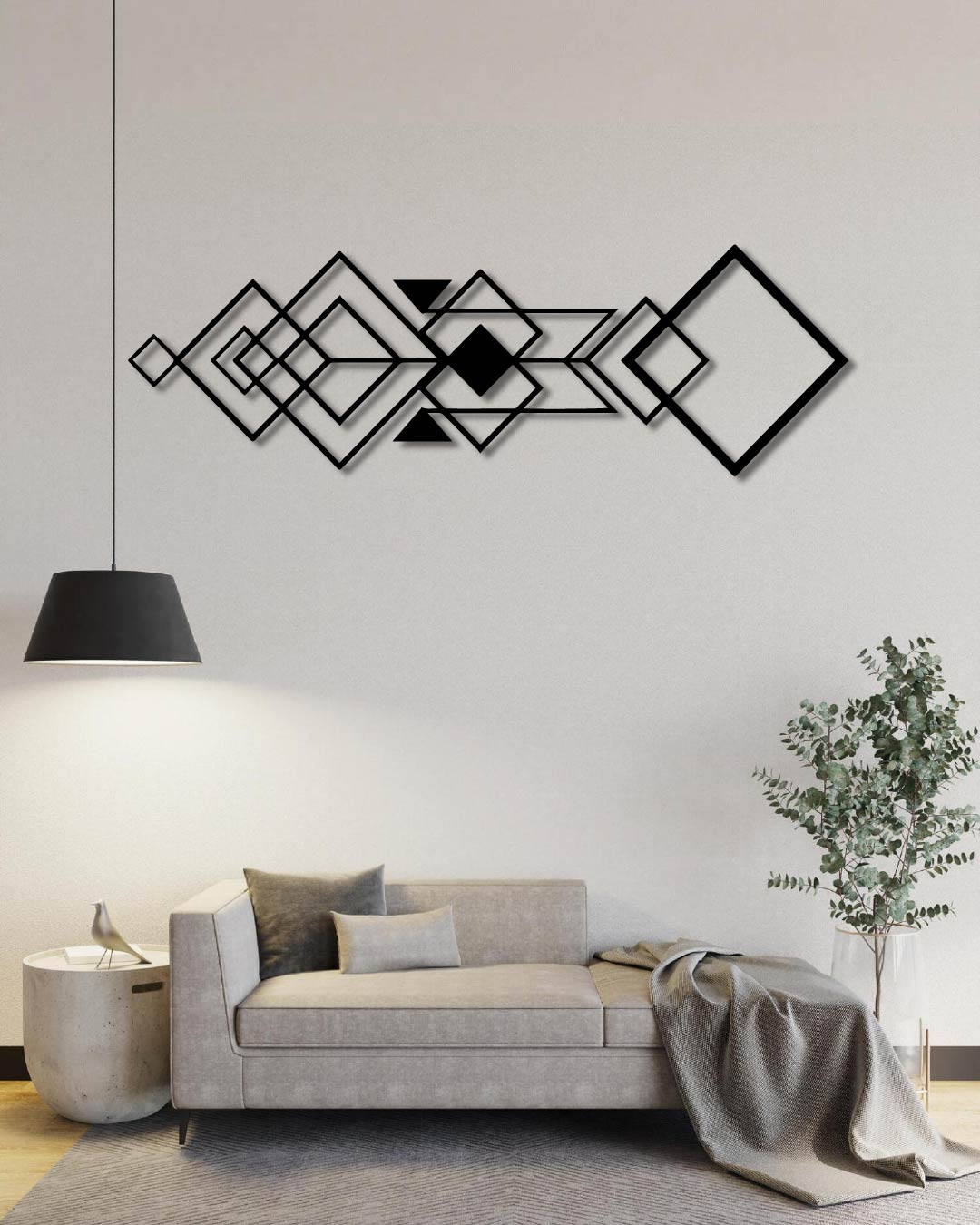 Diamond Abstract Pattern Metal Wall Art Frame