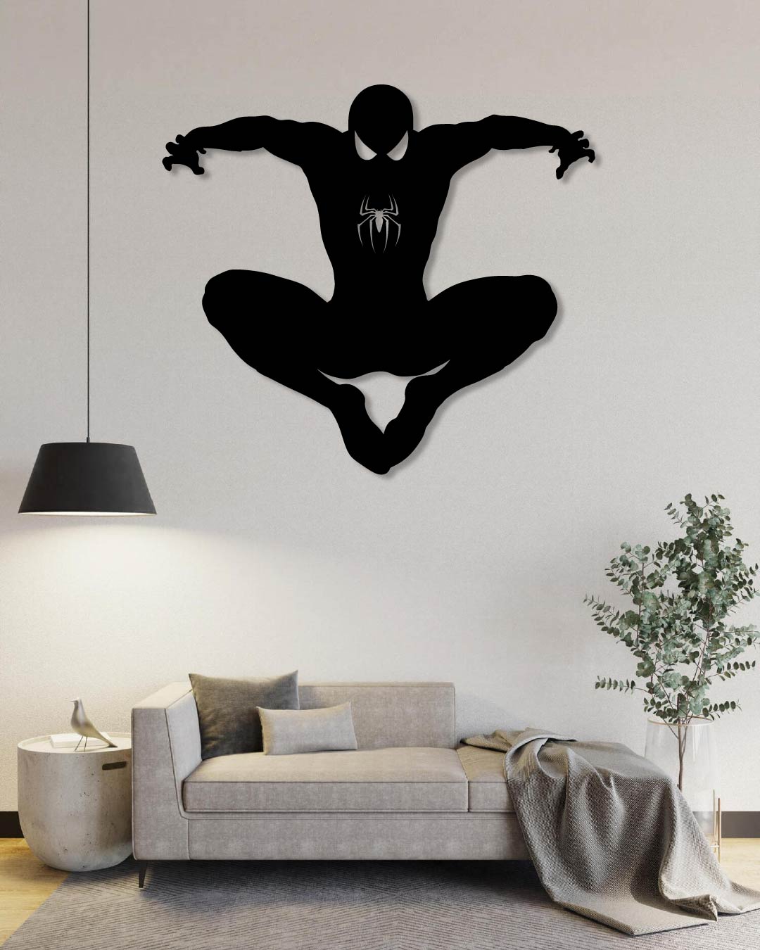 Spiderman Silhouette Metal Wall Art Frame
