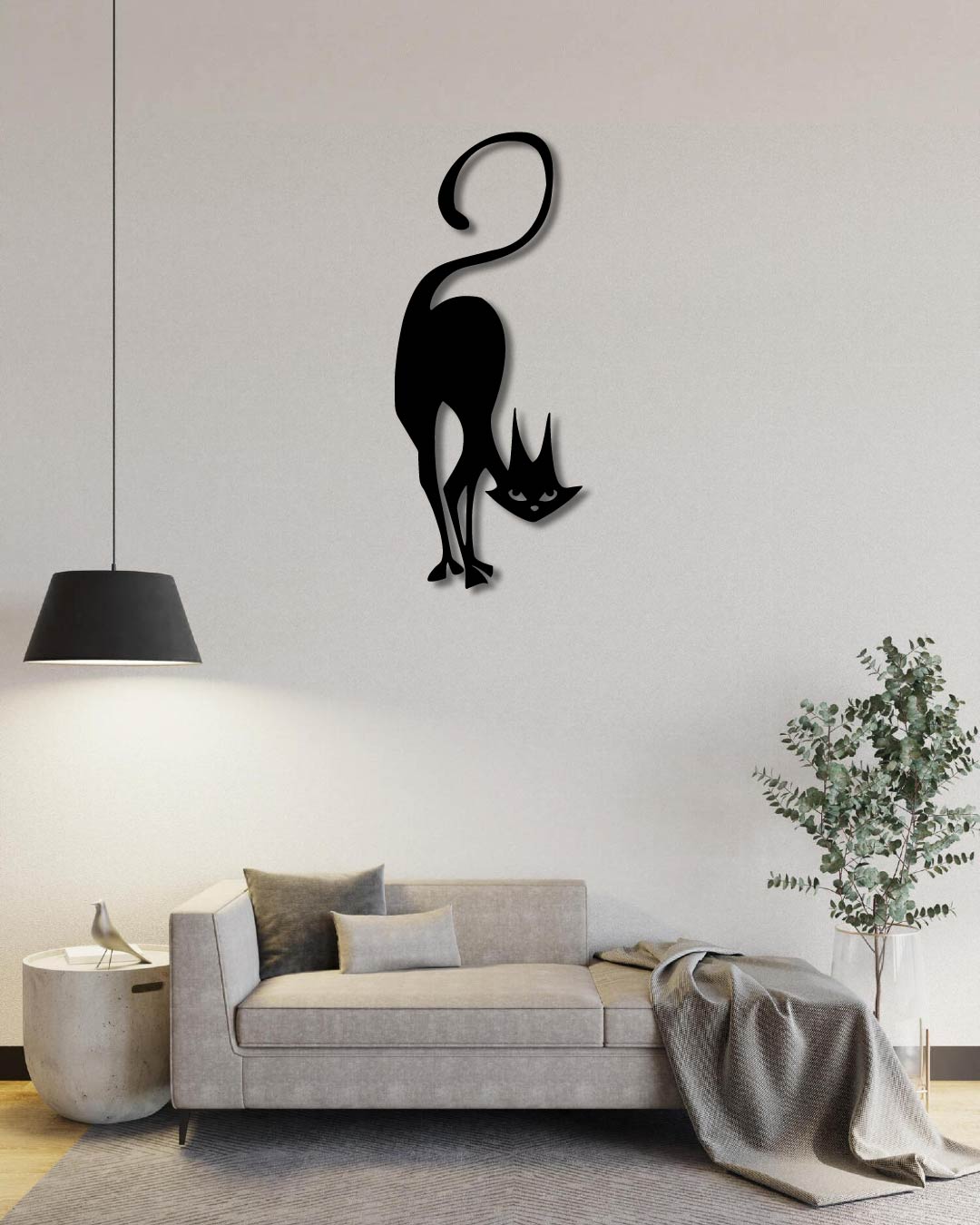 Mischievous Cat (Cartoon Cat) Metal Wall Art Frame
