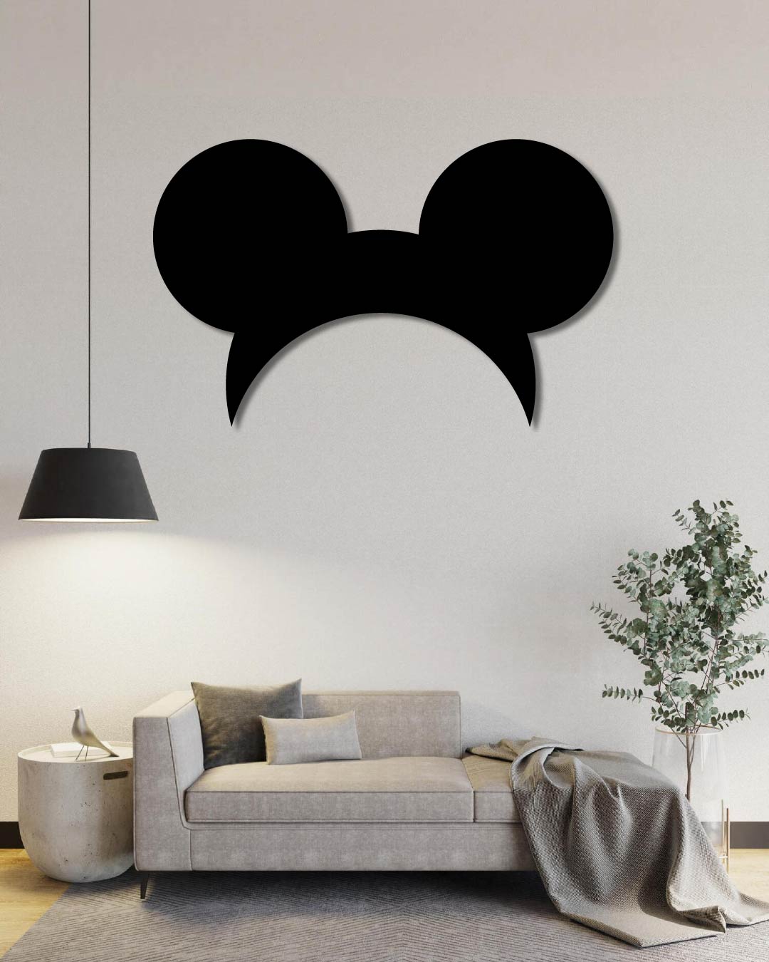 Mickey Mouse Ears Silhouette Metal Wall Art Frame
