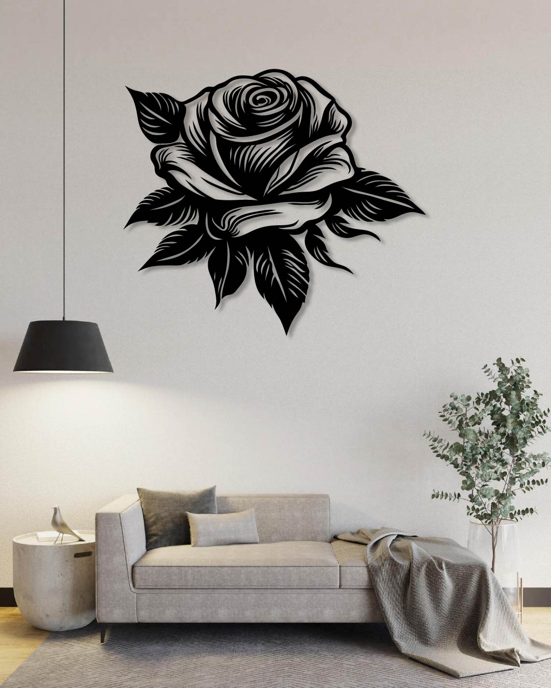 TEXTURED ROSE METAL WALL ART