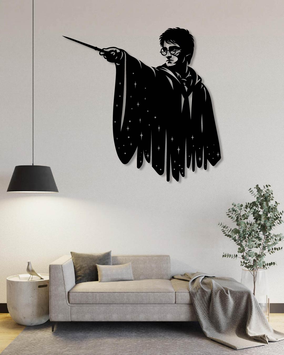 Harry Potter Holding Wand Metal Wall Art Frame