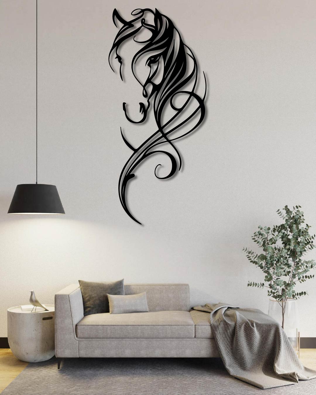 Majestic Horse Dog Metal Wall Art Frame