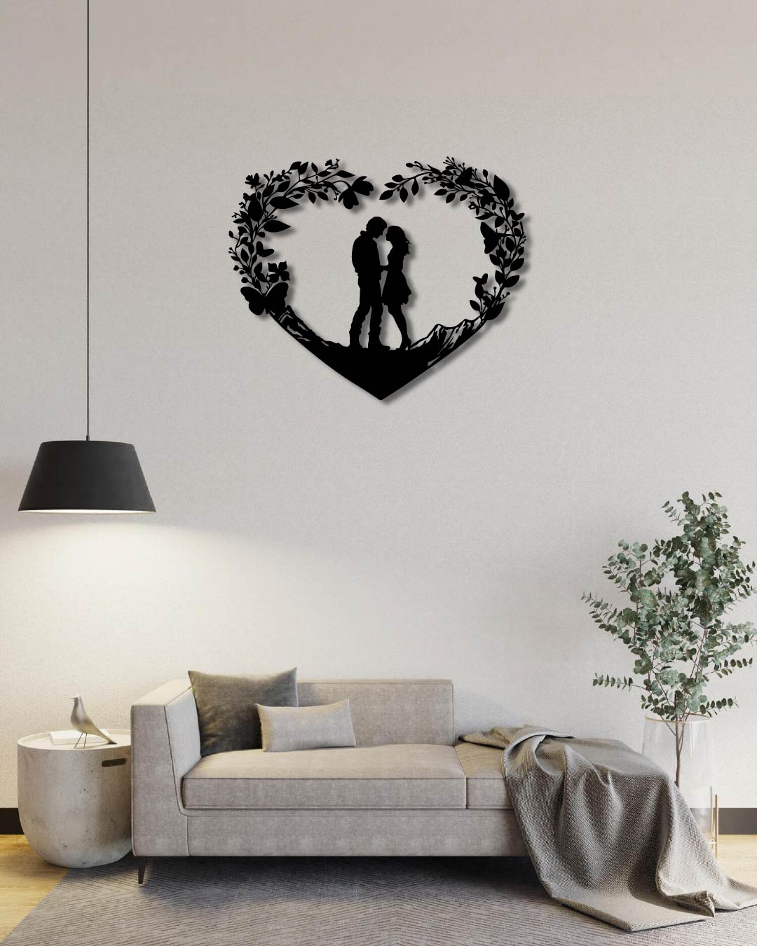 HILLSIDE LOVERS METAL WALL ART