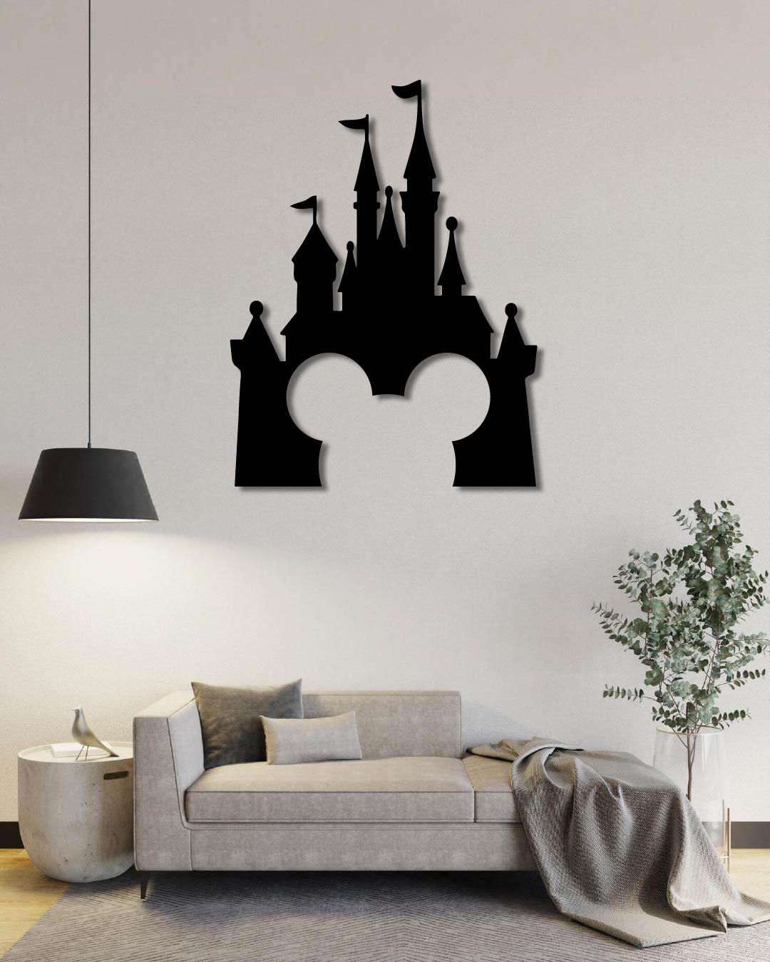 Disney And Mickey Mouse logo Silhouette Metal Wall Art Frame