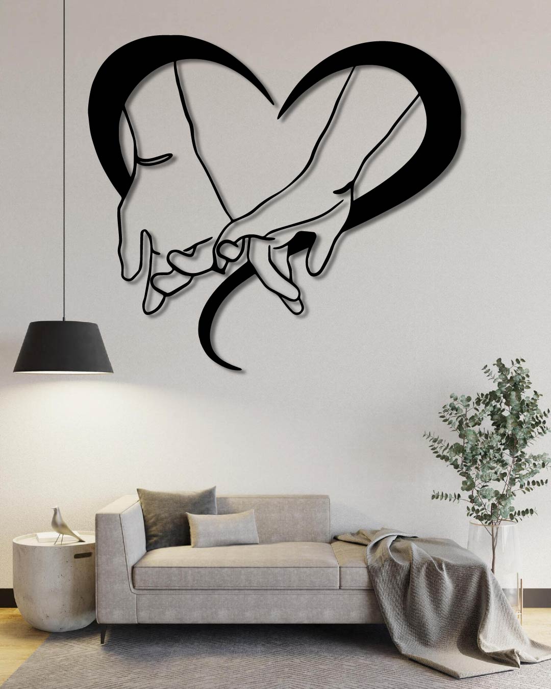 HANDS HEART METAL WALL ART