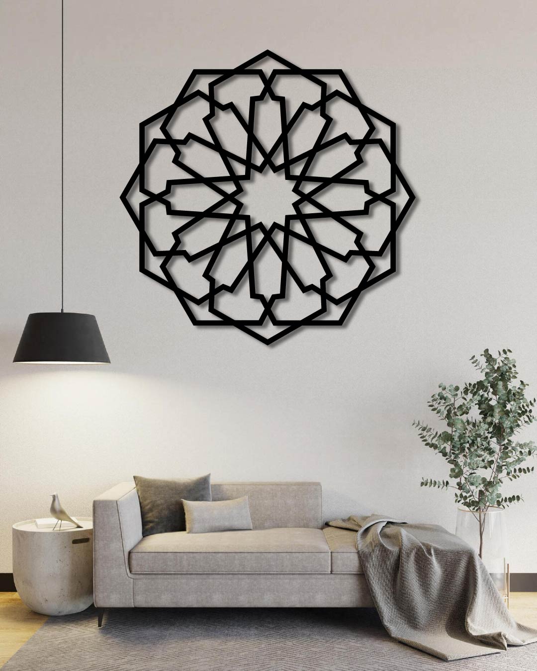 Geometric Oriental Metal Wall Art Frame