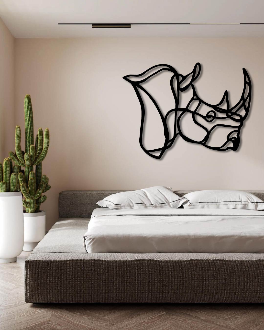 Rhino Lined / Lines Metal Wall Art Frame