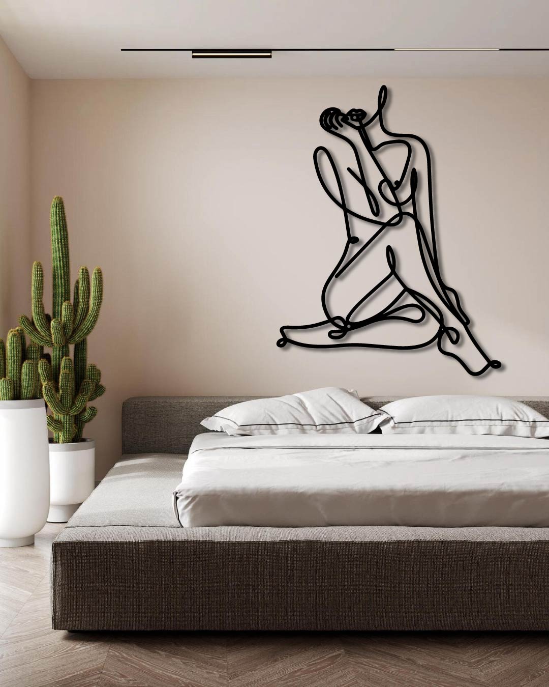 Woman Sitting Metal Wall Art Frame