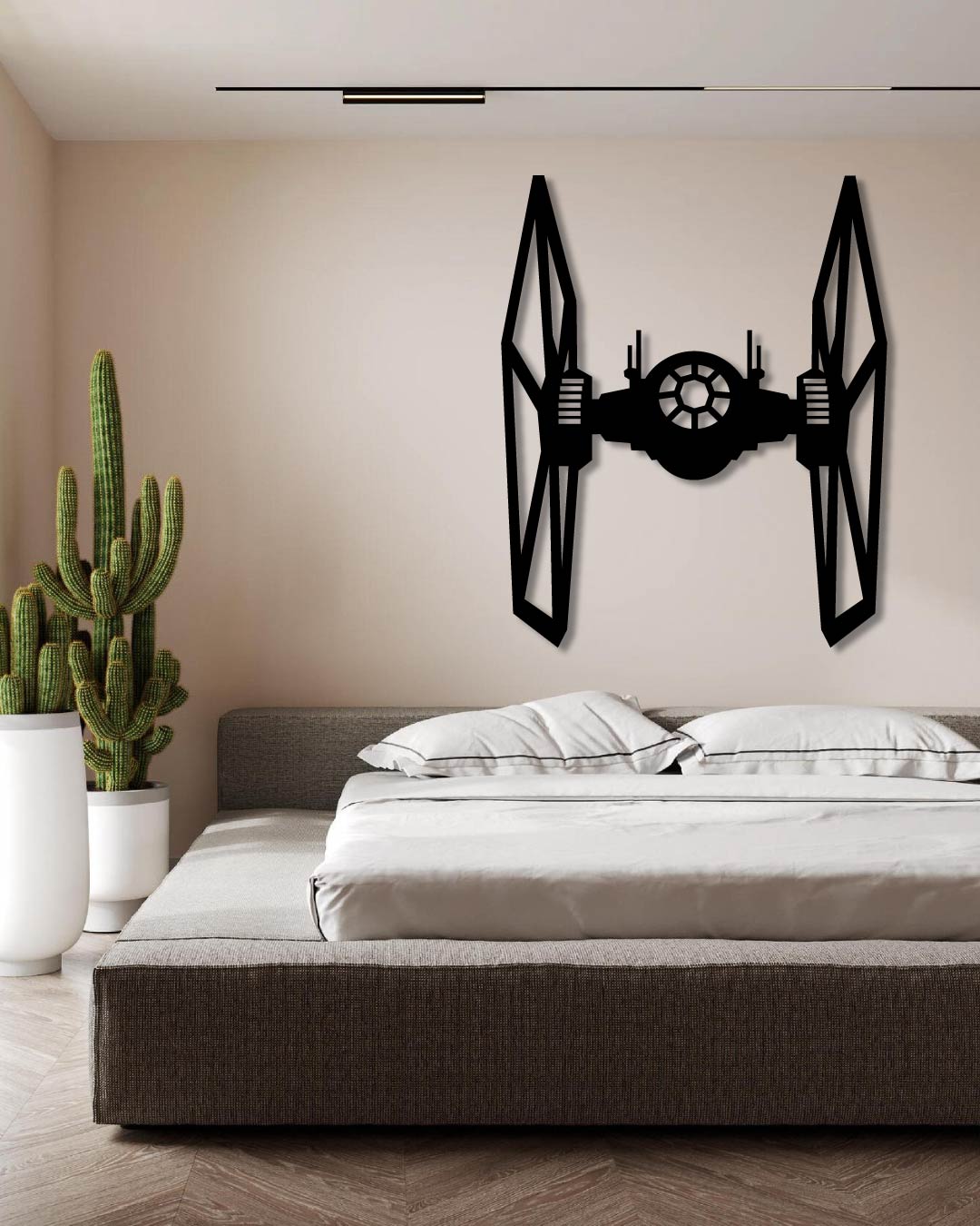 Star Wars Tie Fighter Spaceship Metal Wall Art Frame