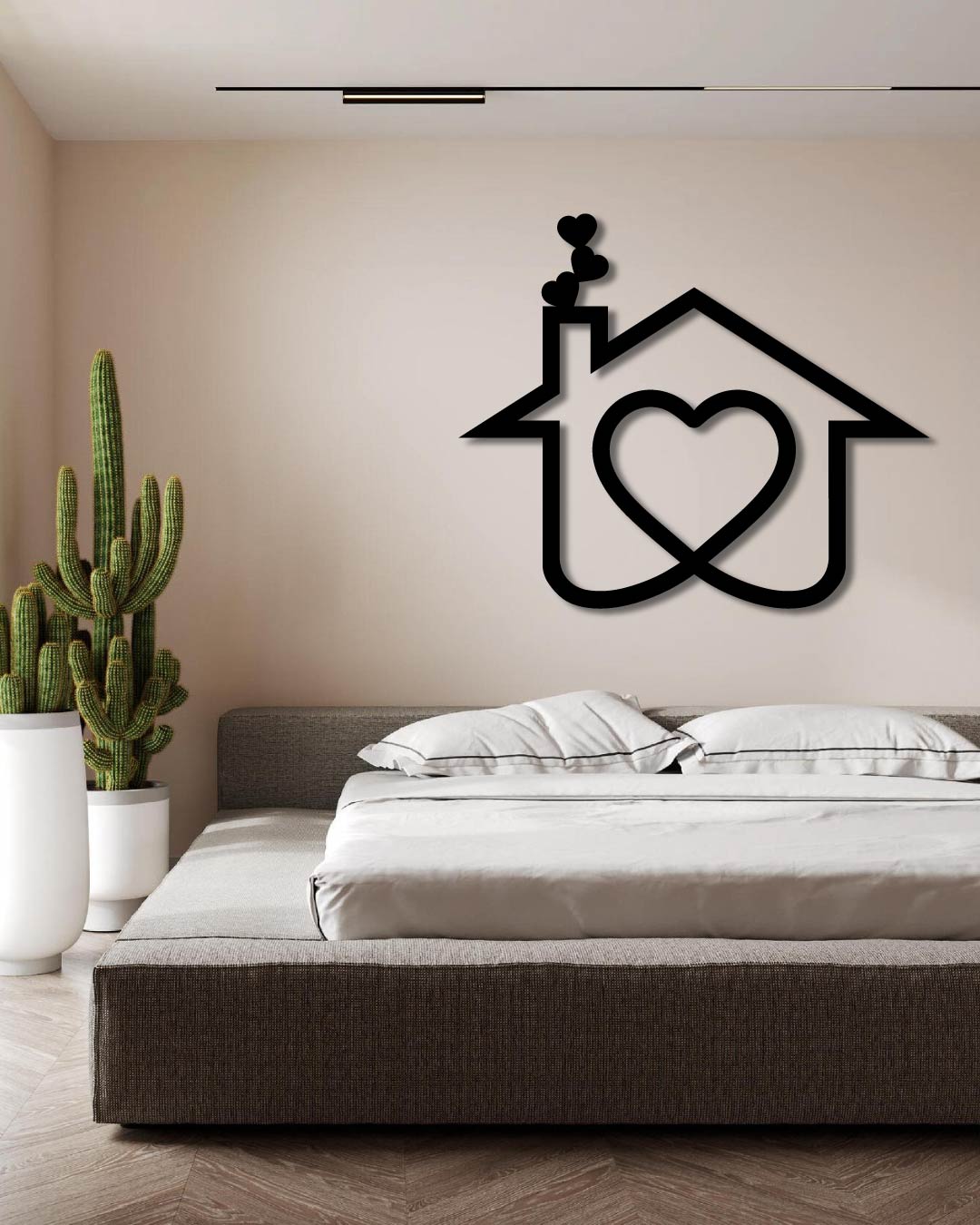 HOUSE HEART ICON METAL WALL ART