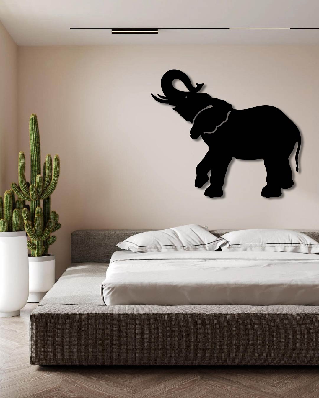 Happy Elephant Metal Wall Art Frame