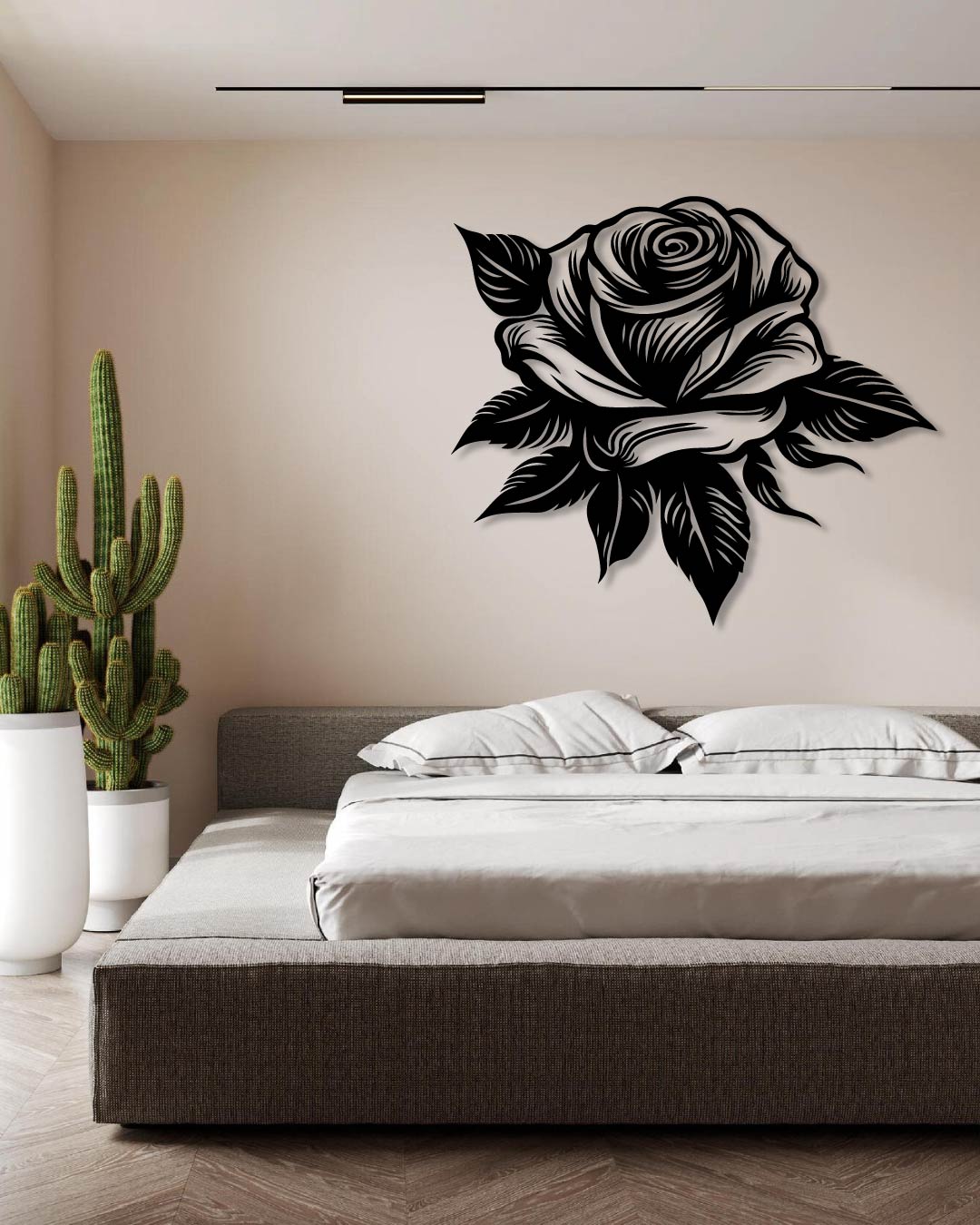 TEXTURED ROSE METAL WALL ART