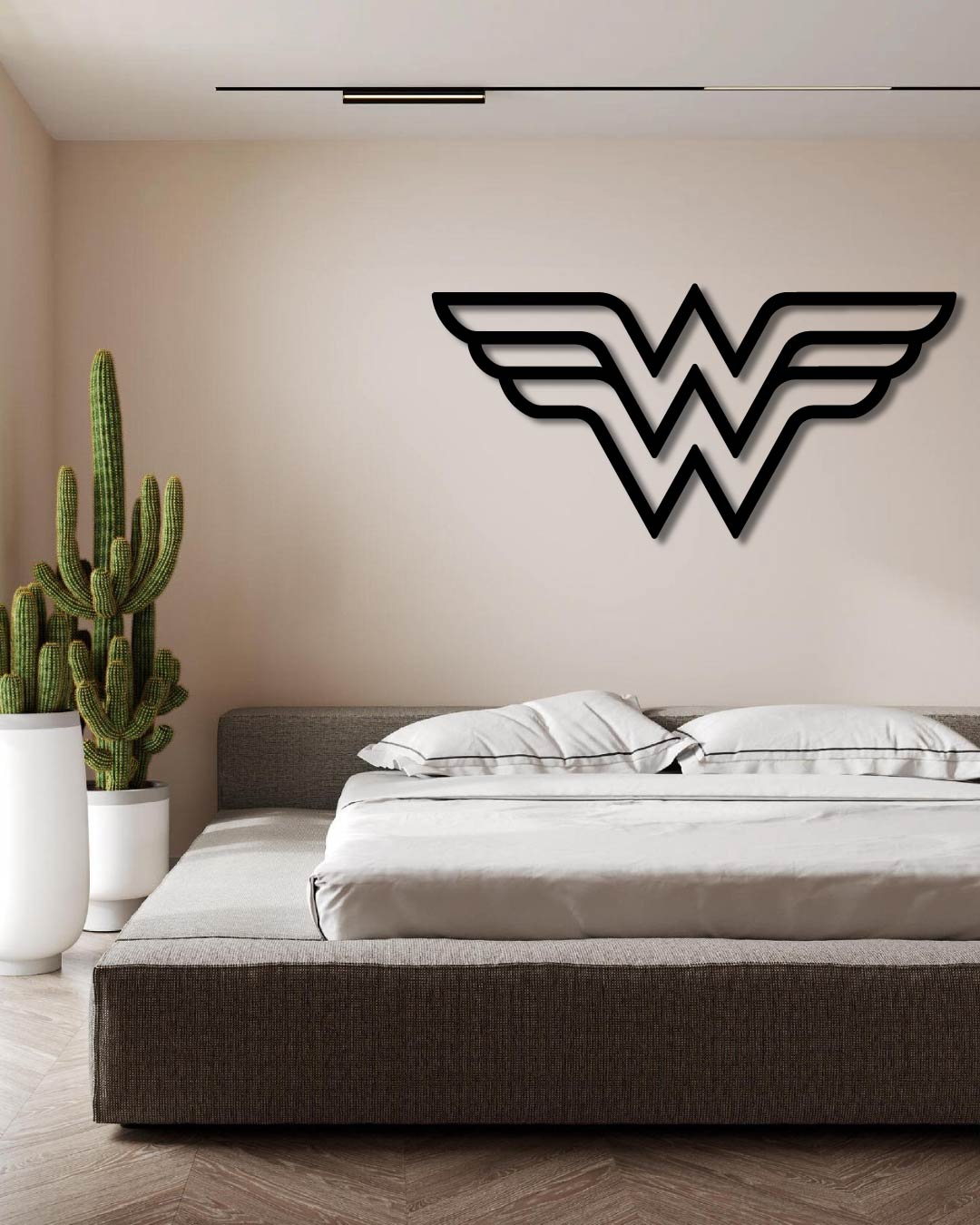 Wonder-Woman Classic Logo Outline Metal Wall Art Frame