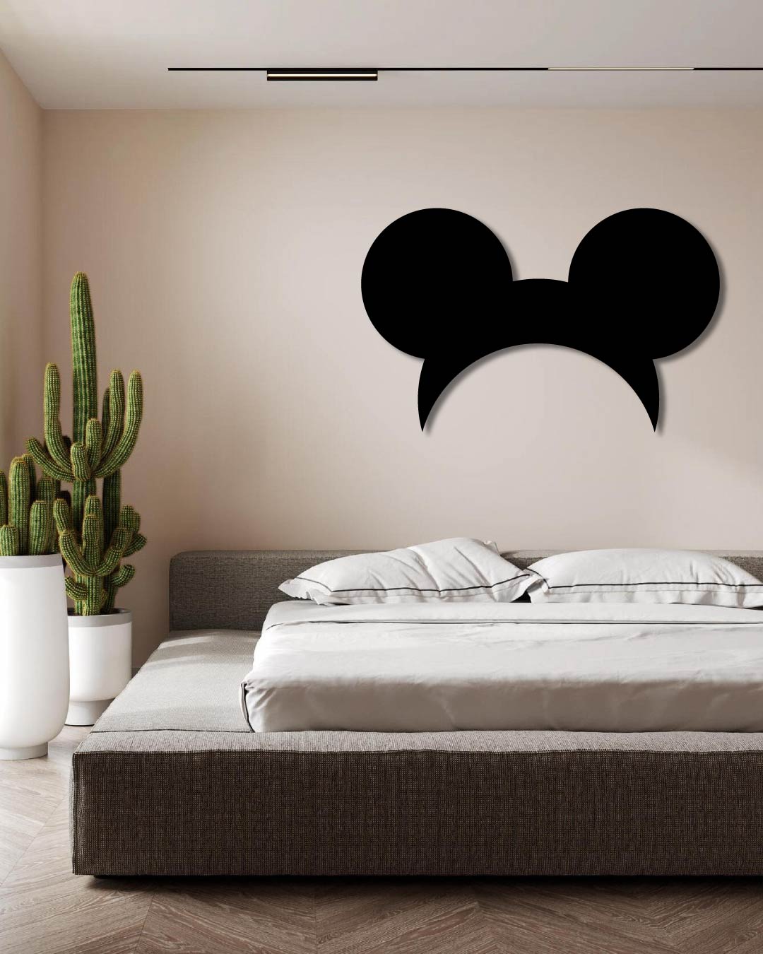 Mickey Mouse Ears Silhouette Metal Wall Art Frame