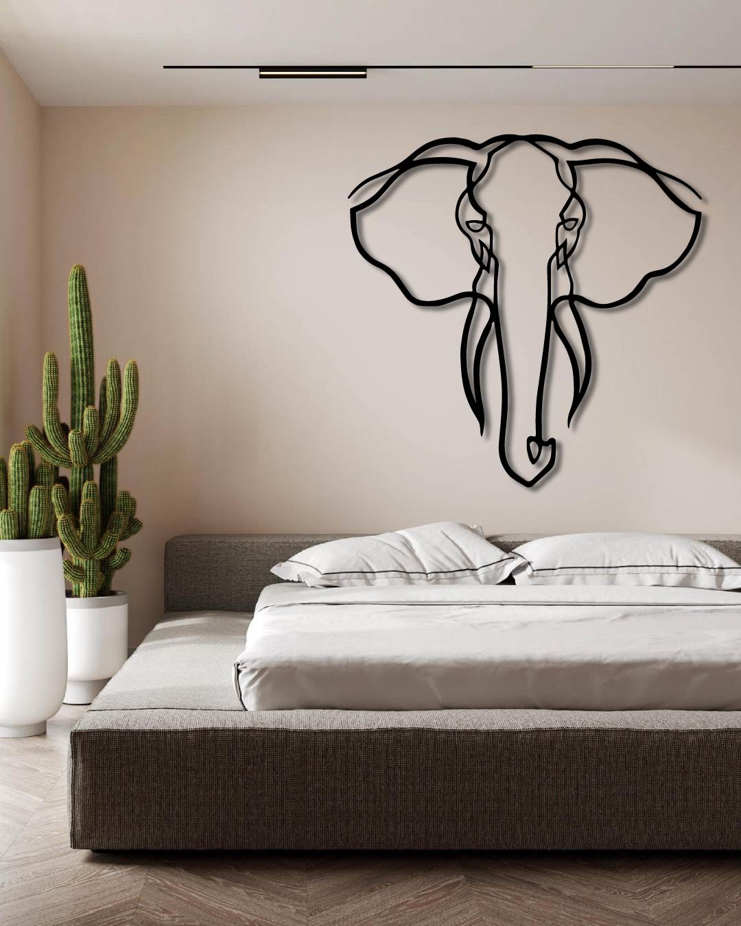 Simple Elephant Metal Wall Art Frame
