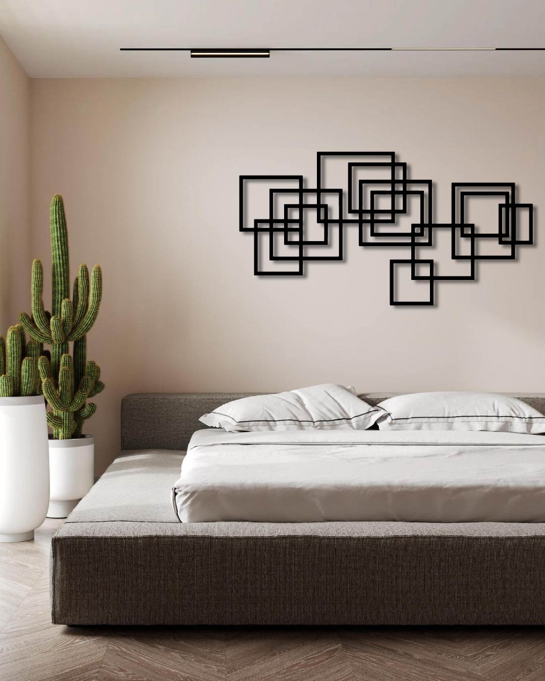 Squares Abstract Pattern Metal Wall Art Frame