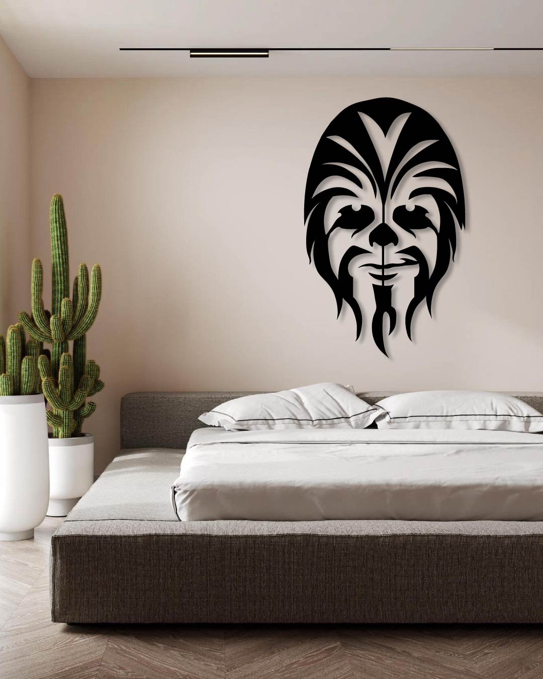 Chewbacca Star Wars Silhouette Metal Wall Art Frame
