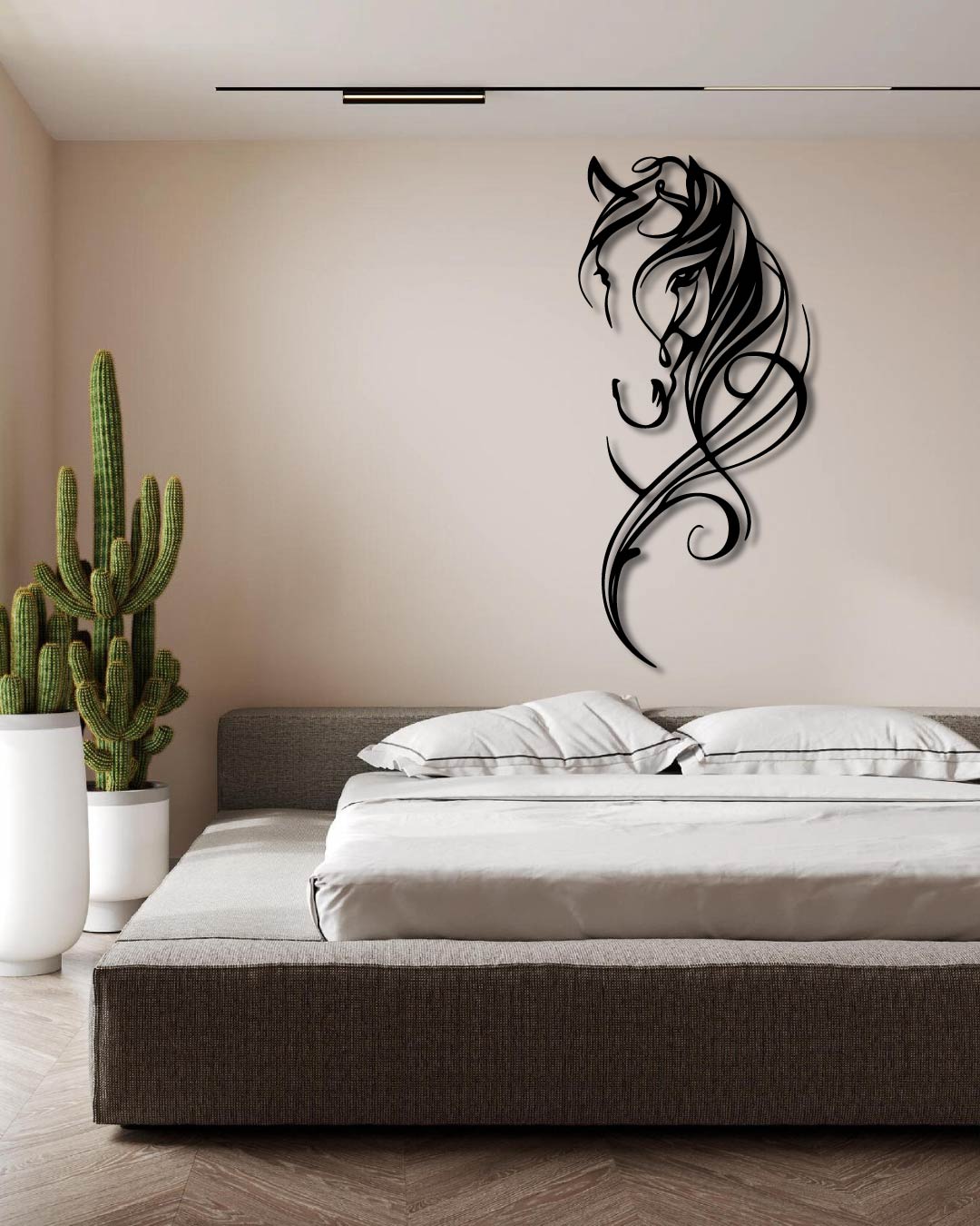 Majestic Horse Dog Metal Wall Art Frame