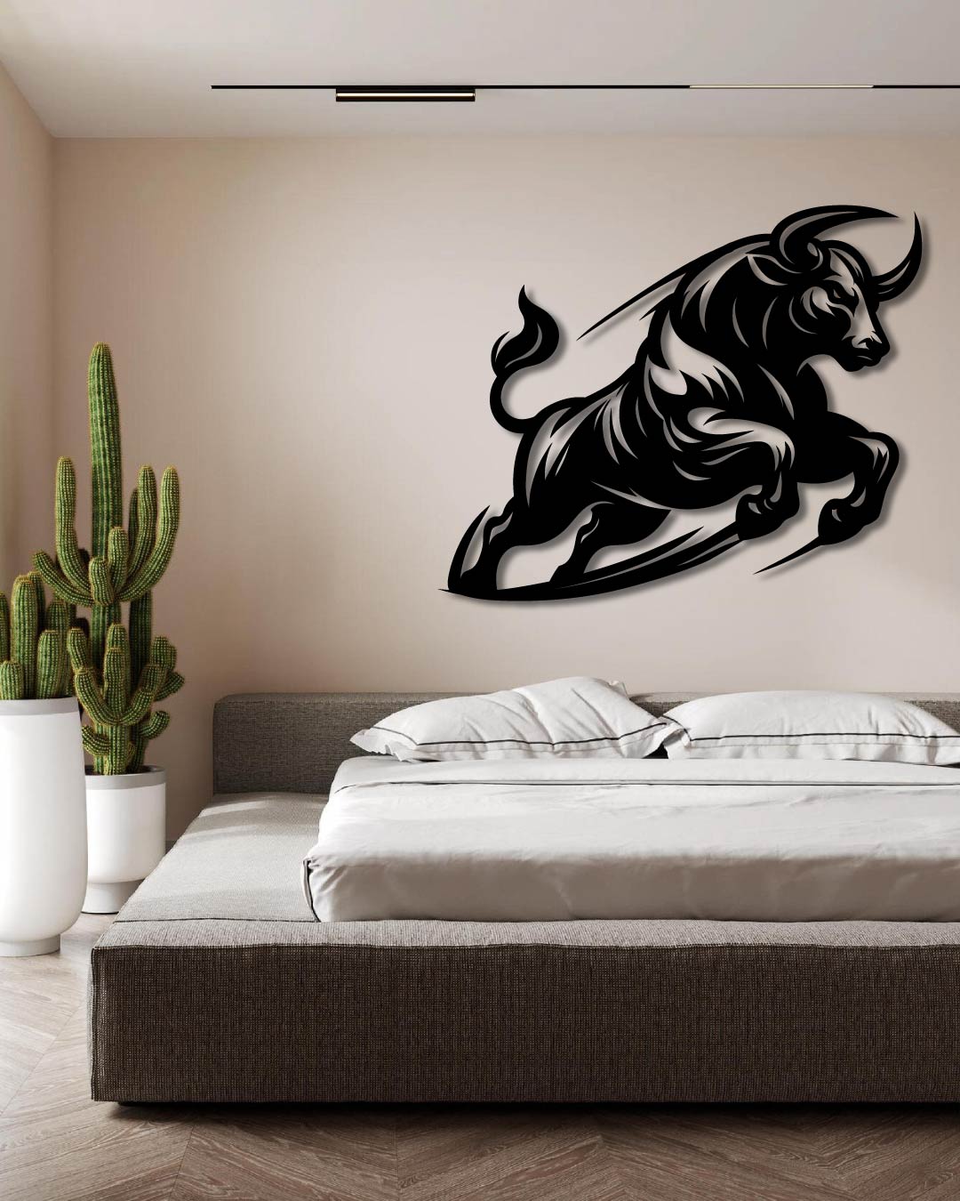 Charging Bull Metal Wall Art Frame