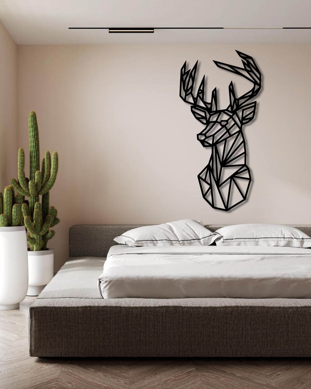 Geometric Deer Metal Wall Art Frame