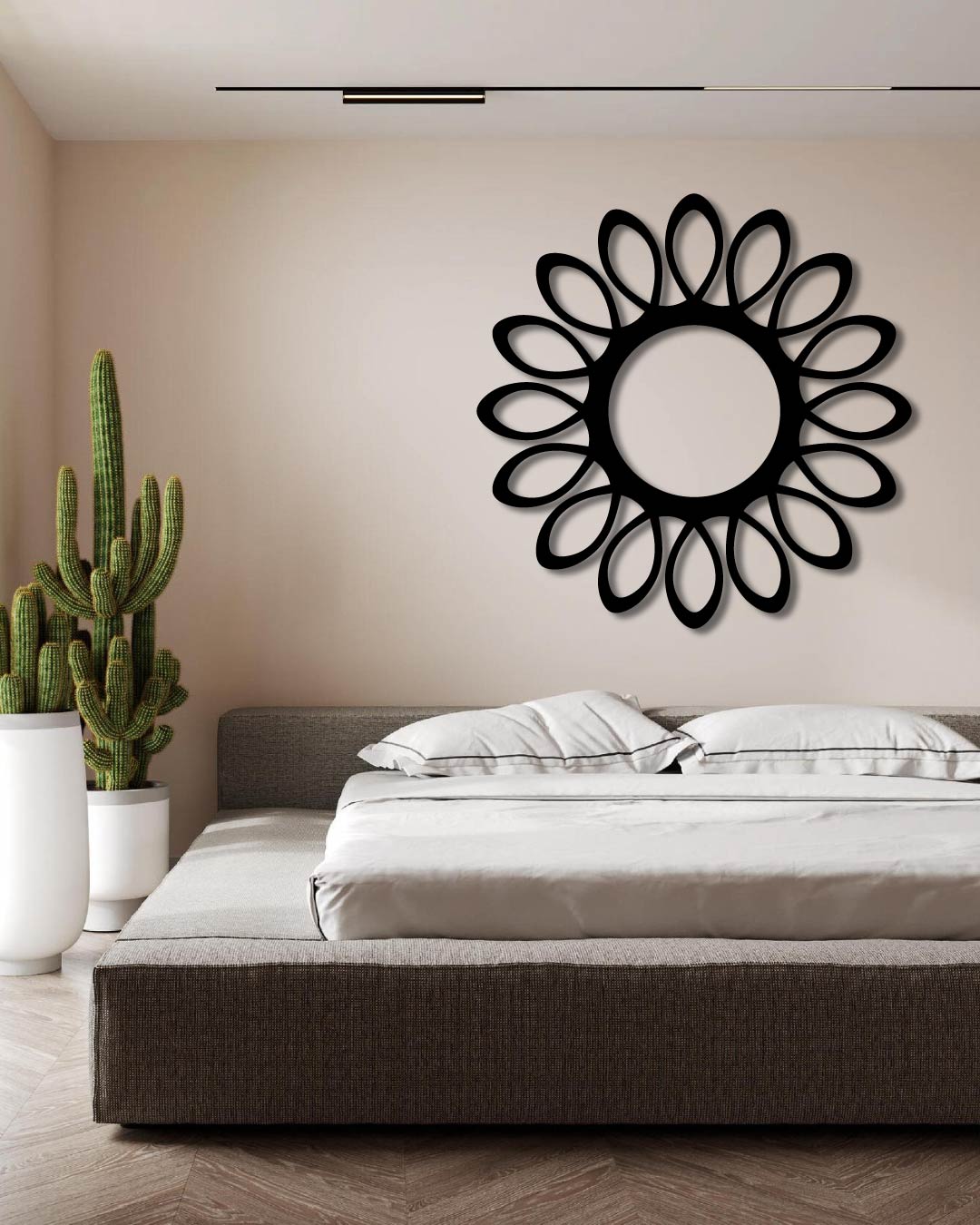 ABSTRACT LOOP MIRROR FRAME METAL WALL ART