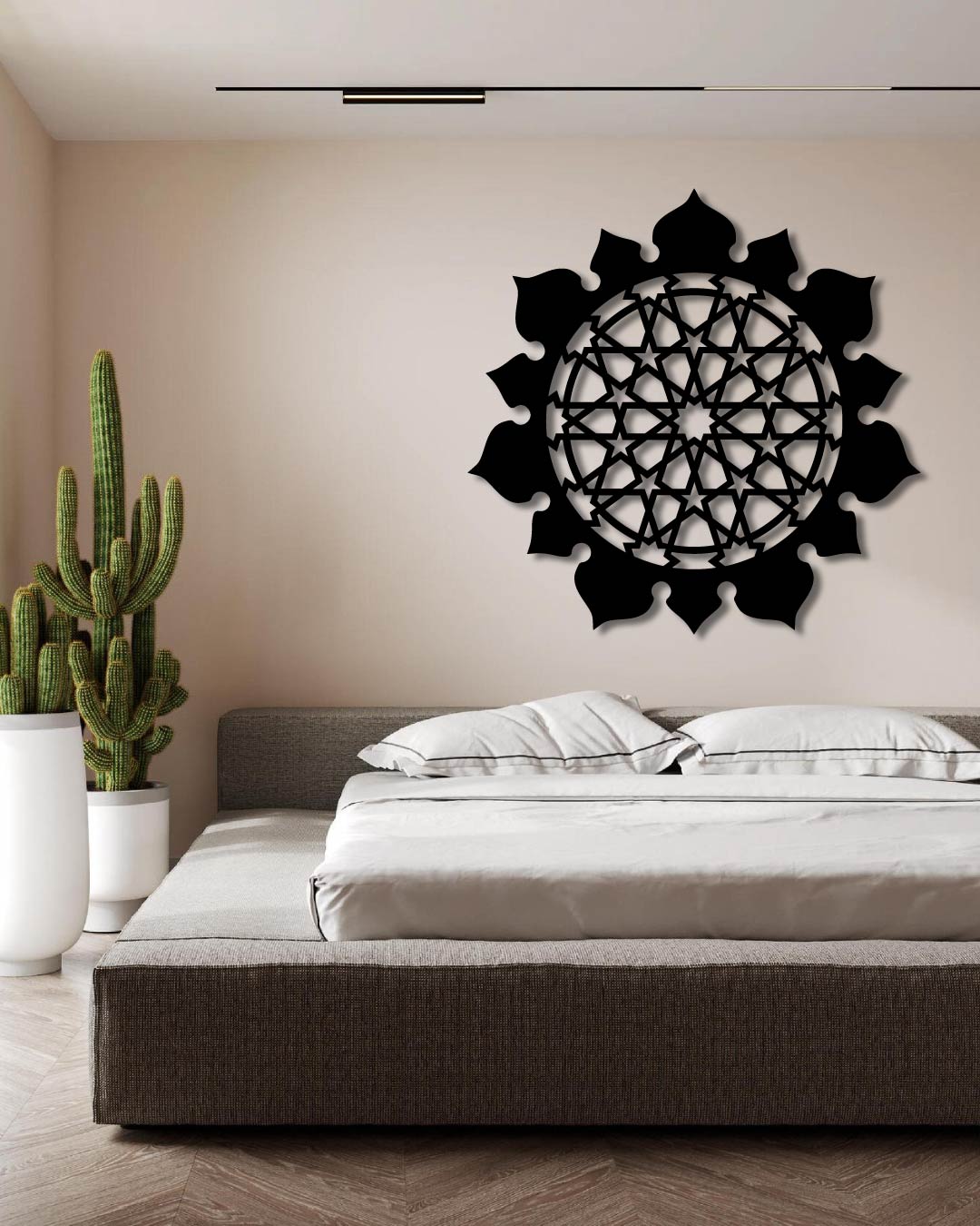Geometric Round Oriental Metal Wall Art Frame