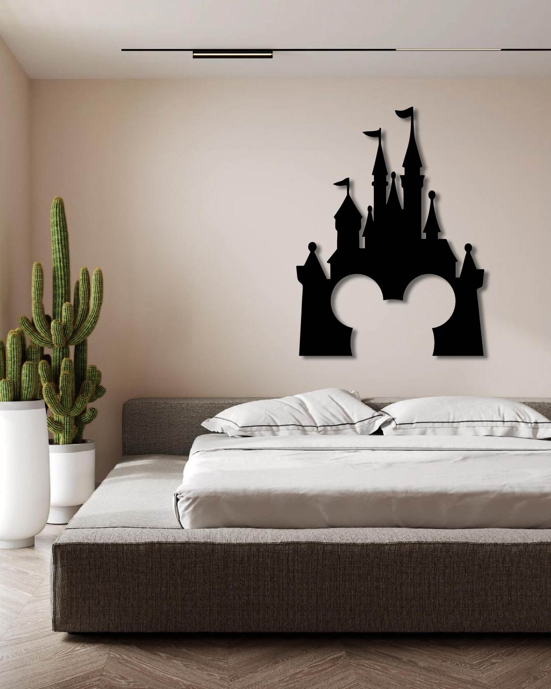 Disney And Mickey Mouse logo Silhouette Metal Wall Art Frame