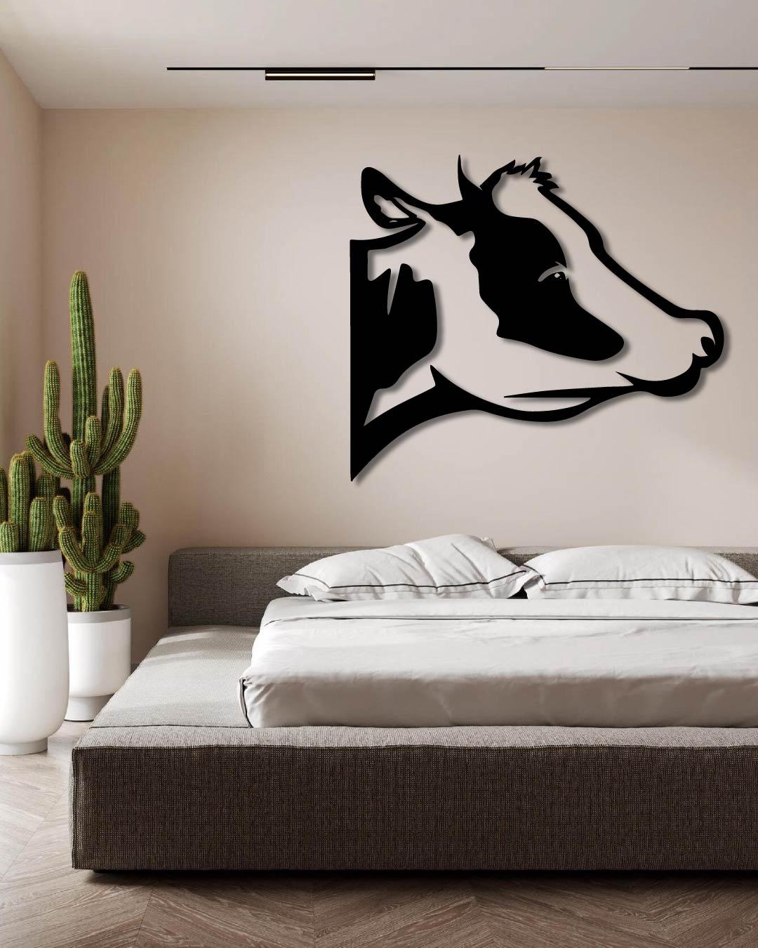 Dairy Cow Metal Wall Art Frame