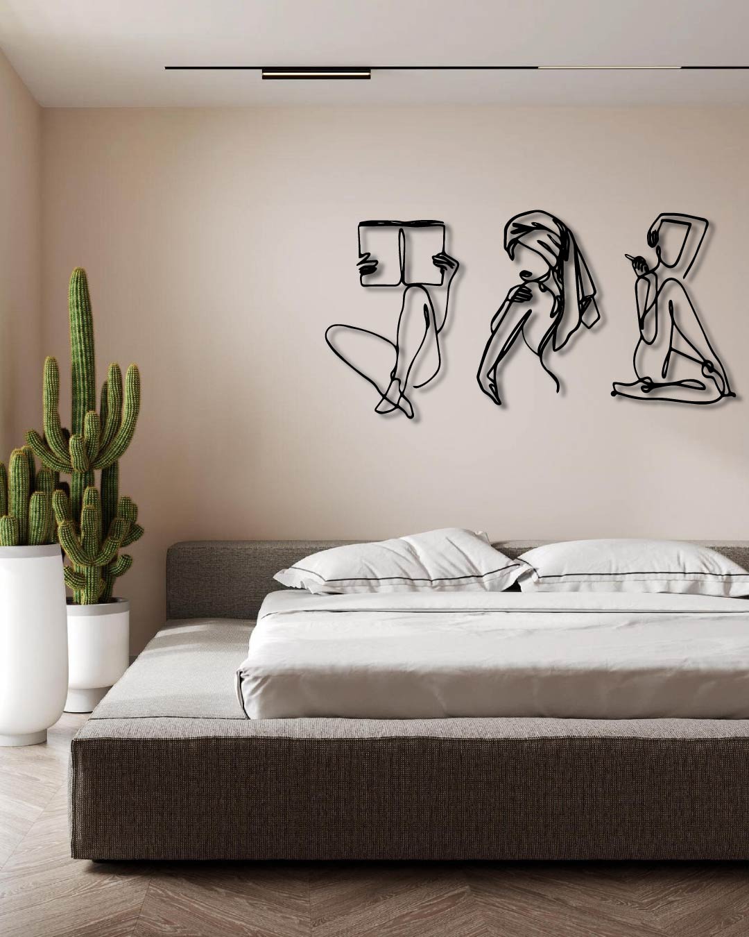 Woman Trio Metal Wall Art Frame