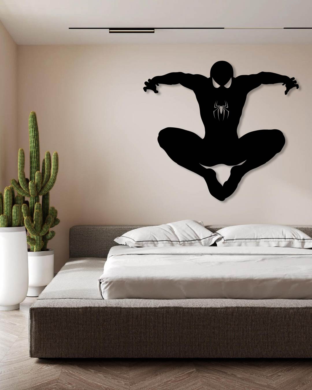 Spiderman Silhouette Metal Wall Art Frame