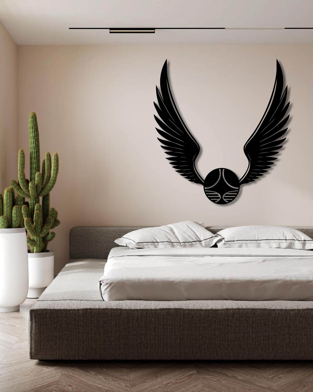 Golden Snitch Silhouette Metal Wall Art Frame