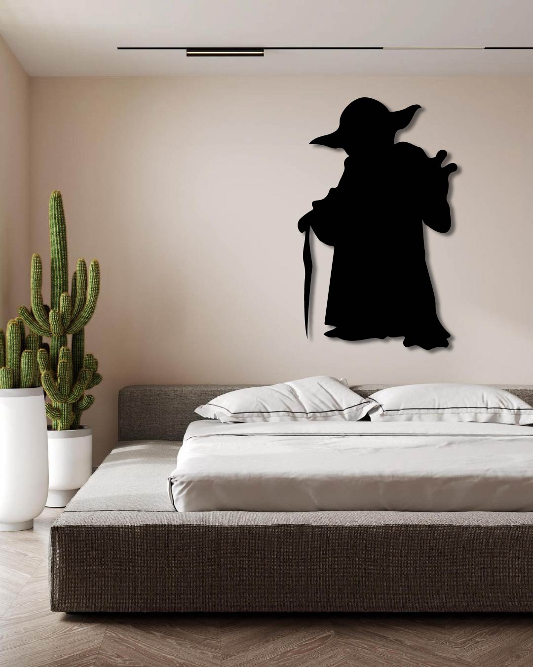Yoda Silhouette Metal Wall Art Frame