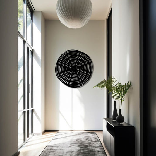 GEOMETRIC SWIRLS METAL WALL ART