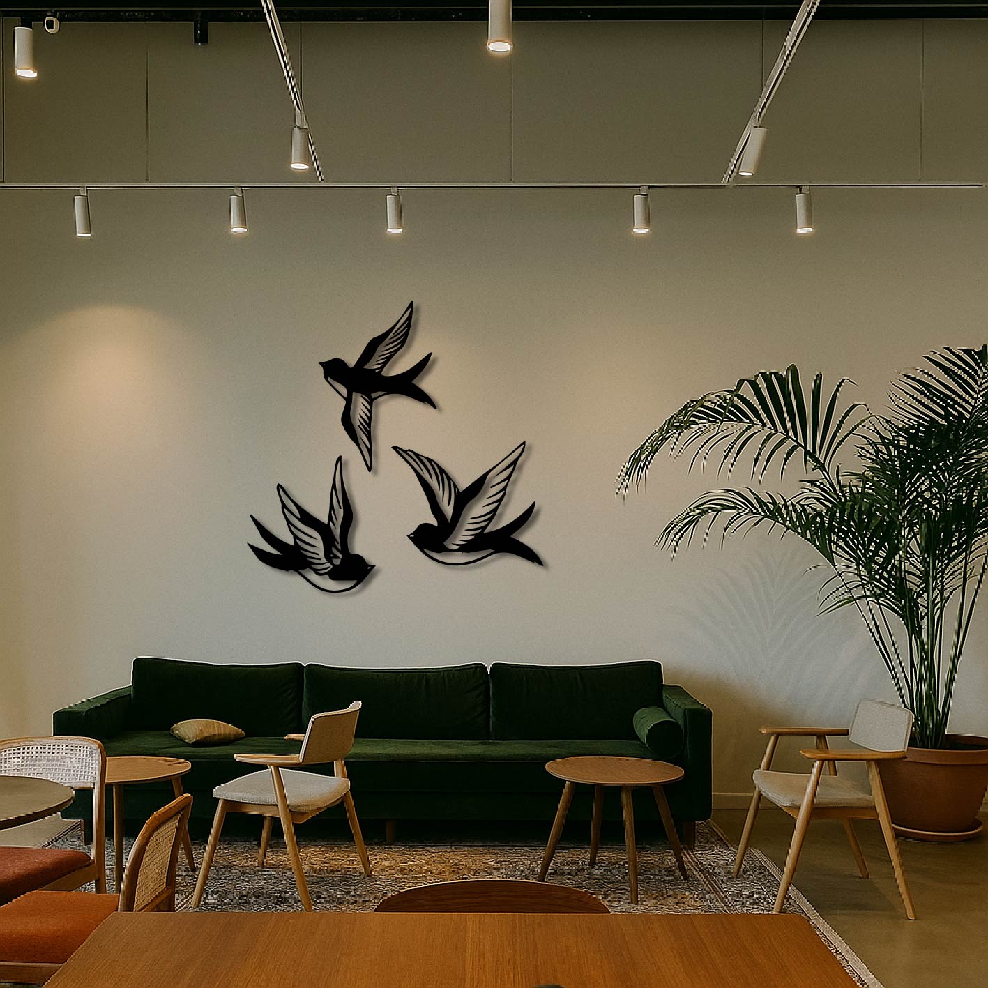 3 SWALLOWS METAL WALL ART