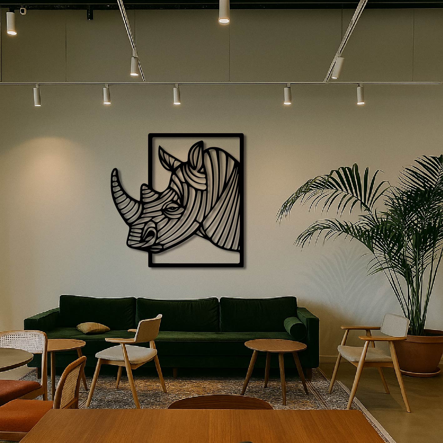 RHINO TEXTURED METAL WALL ART