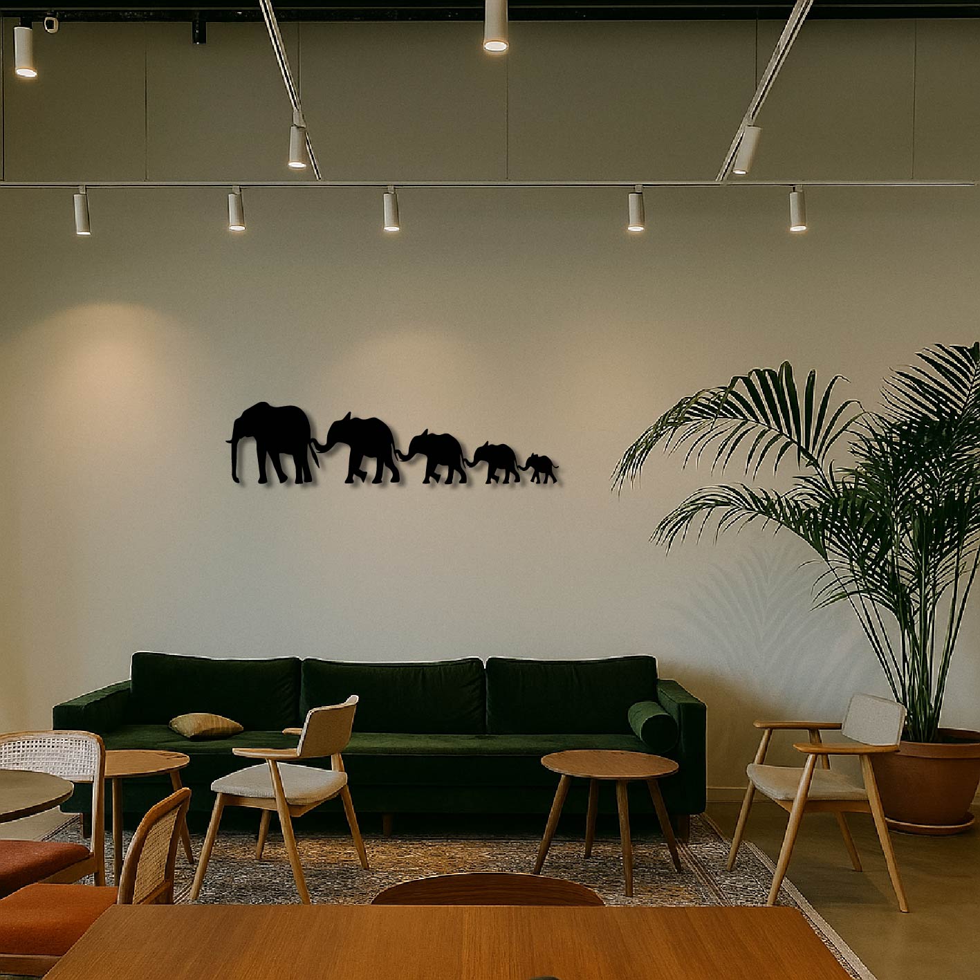 ELEPHANT FAMILY METAL ART WALL