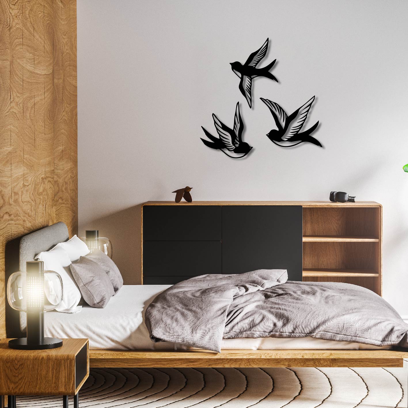 3 SWALLOWS METAL WALL ART