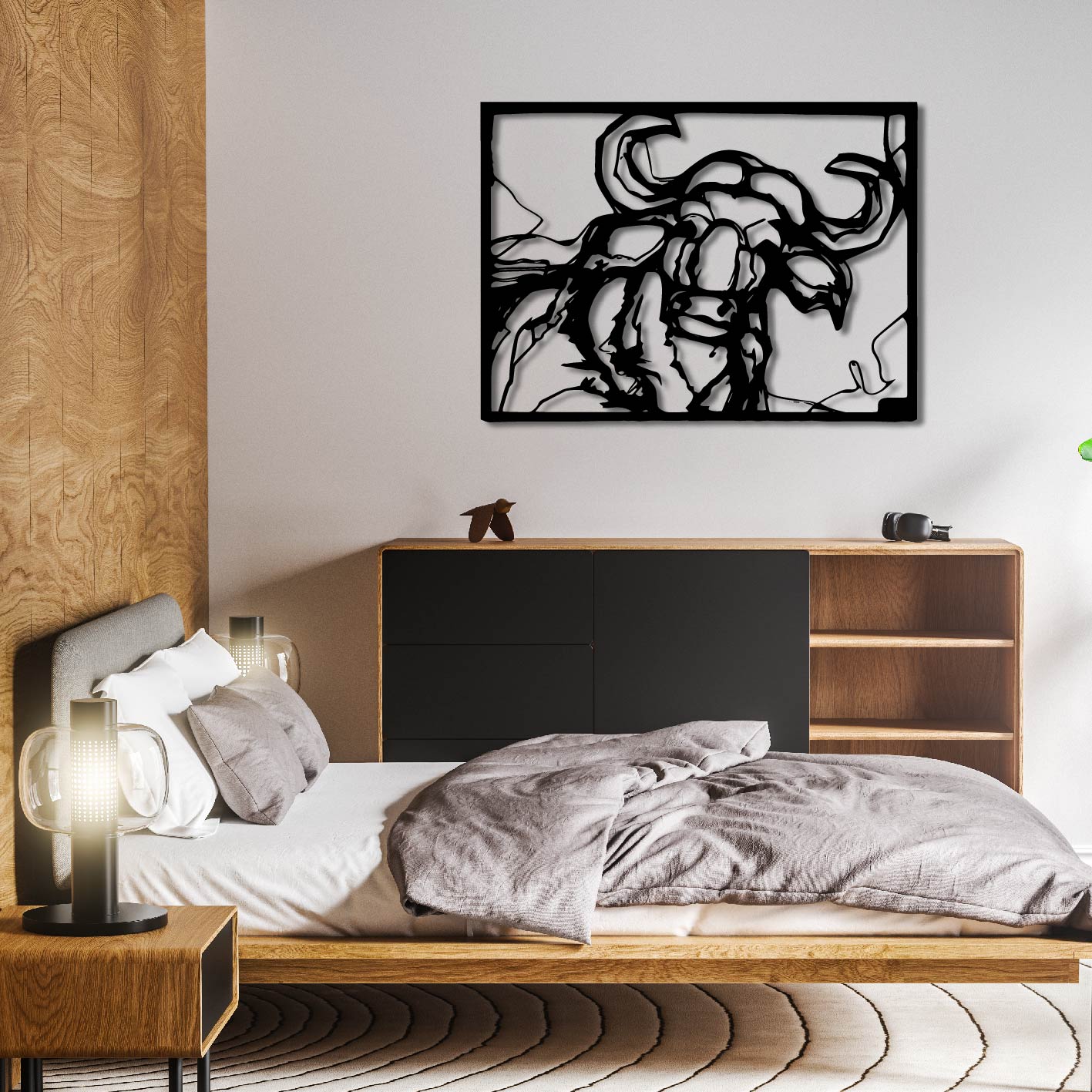 NYATI BUFFALO METAL WALL ART