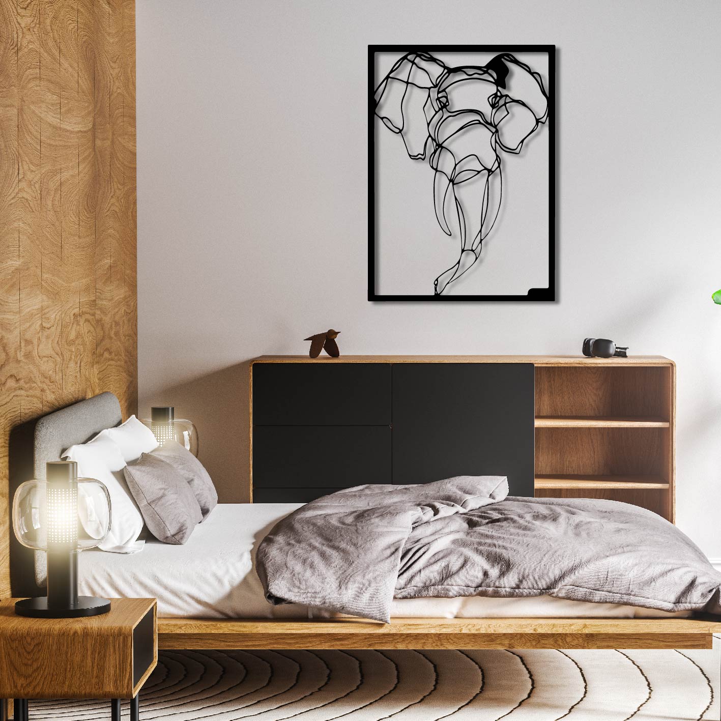 ELEPHANT FRAME METAL WALL ART