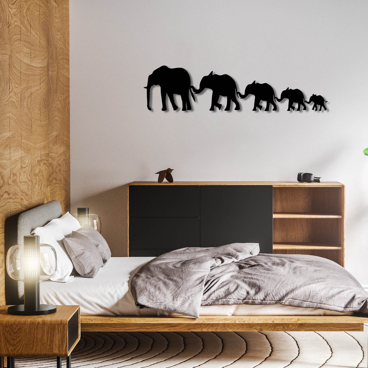 ELEPHANT FAMILY METAL ART WALL