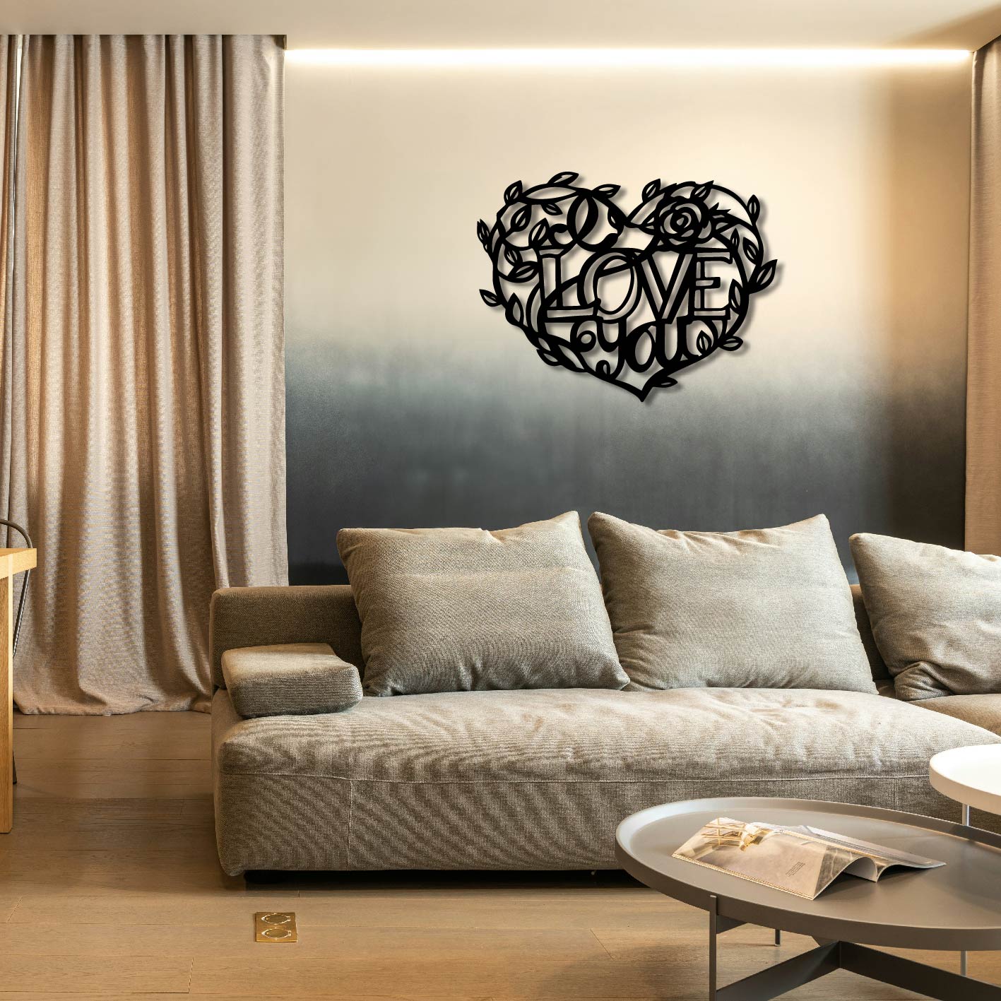 I LOVE YOU HEART METAL WALL ART