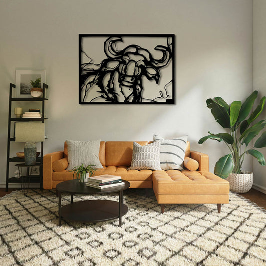 NYATI BUFFALO METAL WALL ART
