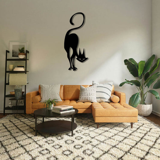 Mischievous Cat (Cartoon Cat) Metal Wall Art Frame