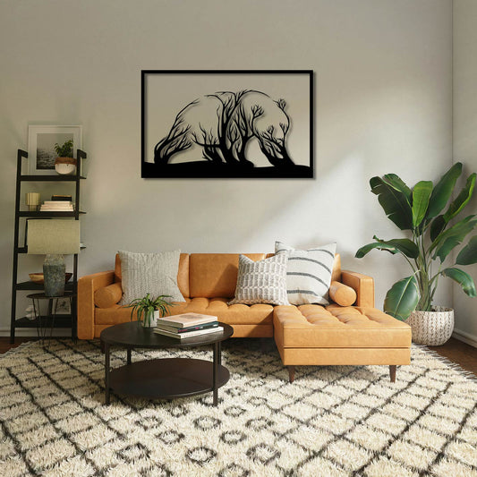 BEAR TREE METAL WALL ART